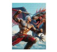 Jigsaw Puzzles 500 PCS for Adults The Tattooed Champion Adult Jigsaw Toy Wall Decor Difficult Challenge Great Gift for Gaming 500 PCS