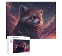 Jigsaw Puzzles 500 PCS for Adults Thundering Red Panda Majesty Puzzle for Adults Anti-Stress Toys Enhance Memory Great Gift for Gaming 500 PCS