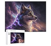 Jigsaw Puzzles 500 PCS for Adults Thundering Wolf Spirit Puzzle for Adults Anti-Stress Toys Enhance Memory Great Gift for Gaming 500 PCS
