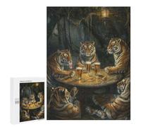 Jigsaw Puzzles 500 PCS for Adults Tigers Beer In Tavern Adult Jigsaw Puzzle Toy Wall Decor Analysis And Logic Challenging To Complete 500 PCS