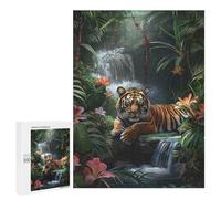 Jigsaw Puzzles 500 PCS for Adults Tigers Jungle Repose Teenagers Puzzles Toy Wall Decor Perfect Decoration Challenging To Complete 500 PCS