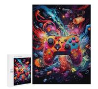 Jigsaw Puzzles 500 PCS for Adults Vibrant Gaming Controller Artwork -101 Jigsaw for Adults Anti-Stress Toys A Work of Art Great Gift for Gaming 500 PCS