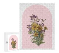 Jigsaw Puzzles 500 PCS for Adults Vintage Wildflower Bouquet Pink Jigsaw Puzzle Anti-Stress Toys For Family Fun Deal As Gifts for The Whole Family 500 PCS