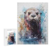 Jigsaw Puzzles 500 PCS for Adults Watercolor Sea Otter Teenagers Puzzles Hands-on Game Precision Cutting Help The Brain Exercise 500 PCS