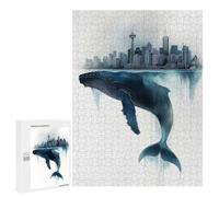 Jigsaw Puzzles 500 PCS for Adults Whale And Cityscape Puzzles for Adults Fun Games Staycation Kill Time for Birthday, Chrismas 500 PCS