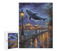 Jigsaw Puzzles 500 PCS for Adults Whale in The City Sky Jigsaws for Adults Puzzle Family Activities Challenging To Complete Learning Educational Toys 500 PCS