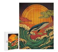Jigsaw Puzzles 500 PCS for Adults Whale Jumping Wave Puzzles for Adults Fun Games Staycation Kill Time for Birthday, Chrismas 500 PCS