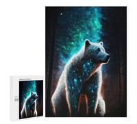 Jigsaw Puzzles 500 PCS for Adults White Bear in Forest Adult Jigsaw Puzzle Toy Wall Decor Analysis And Logic Challenging To Complete 500 PCS