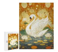 Jigsaw Puzzles 500 PCS for Adults White Swan with Spread Wings Teenagers Puzzles Hands-on Game Precision Cutting Help The Brain Exercise 500 PCS