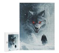Jigsaw Puzzles 500 PCS for Adults White Wolf Encounter Adult Jigsaw Puzzle Toy Wall Decor Analysis And Logic Challenging To Complete 500 PCS