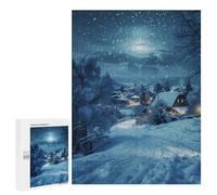 Jigsaw Puzzles 500 PCS for Adults Winter Snowfall Village Teenagers Puzzles Toy Wall Decor Perfect Decoration Challenging To Complete 500 PCS