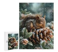 Jigsaw Puzzles 500 PCS for Adults Winter Squirrel Resting-1 Puzzles for Teenagers Family Activities Educational Challenge Challenging Game And Family Play 500 PCS