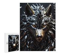 Jigsaw Puzzles 500 PCS for Adults Wolf Metallic Silver Teenagers Puzzles Toy Wall Decor Perfect Decoration Challenging To Complete 500 PCS