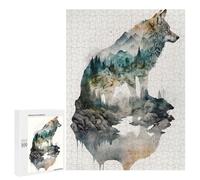 Jigsaw Puzzles 500 PCS for Adults Wolf Watercolors Adult Jigsaw Puzzle Toy Wall Decor Analysis And Logic Challenging To Complete 500 PCS