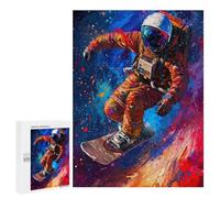 Jigsaw Puzzles 500 PCS for Teenagers Astronaut Snowboarding in Space Jigsaws for Adults Puzzle Enhance Memory Educational Challenge Stress Reduction Gifts 500 PCS
