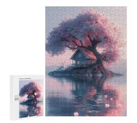 Jigsaw Puzzles 500 PCS for Teenagers Cherry Blossom Island Retreat Jigsaw Puzzles for Adults Enhance Memory Parent-child Interaction Toy Intellectual Game 500 PCS