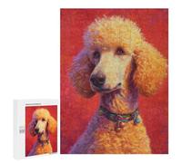 Jigsaw Puzzles 500 PCS for Teenagers Fluffy Poodle with Red Background Puzzles for Teenagers But Fun And Humorous Educational Challenge Toy Intellectual Game 500 PCS