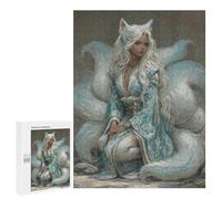 Jigsaw Puzzles 500 PCS for Teenagers Fox Spirit in Traditional Kimono Jigsaw Puzzles for Adults Enhance Memory Parent-child Interaction Toy Intellectual Game 500 PCS