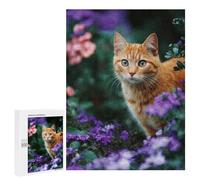 Jigsaw Puzzles 500 PCS for Teenagers Ginger Cat in Garden Jigsaw Puzzles for Adults Enhance Memory Parent-child Interaction Toy Intellectual Game 500 PCS