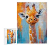 Jigsaw Puzzles 500 PCS for Teenagers Happy Giraffe Painting Artwork Jigsaws for Adults Puzzle Enhance Memory Educational Challenge Stress Reduction Gifts 500 PCS