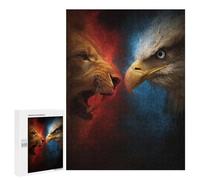 Jigsaw Puzzles 500 PCS for Teenagers Lion Vs Eagle Epic Face-off! Jigsaws for Adults Puzzle Enhance Memory Educational Challenge Stress Reduction Gifts 500 PCS