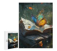 Jigsaw Puzzles 500 PCS for Teenagers Nature's Whisper Butterfly Book Jigsaws for Adults Puzzle Enhance Memory Educational Challenge Stress Reduction Gifts 500 PCS