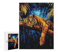 Jigsaw Puzzles 500 PCS for Teenagers Tiger in Amazon Rainforest-2 Jigsaws for Adults Puzzle Enhance Memory Educational Challenge Stress Reduction Gifts 500 PCS