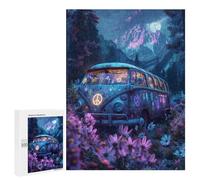 Jigsaw Puzzles 500 PCS for Teenagers Vibrant Van in Enchanted Forest Puzzles for Teenagers But Fun And Humorous Educational Challenge Toy Intellectual Game 500 PCS