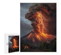 Jigsaw Puzzles 500 PCS for Teenagers Volcano Eruption with Lightning Strikes-4 Jigsaw Puzzles for Adults Enhance Memory Parent-child Interaction Toy Intellectual Game 500 PCS
