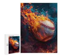 Jigsaw Puzzles 500 PCS for Teenagerss Abstract Baseball Flames Jigsaw for Adults Hands-on Game But Fun And Humorous for Birthday, Chrismas 500 PCS