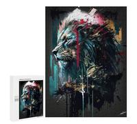 Jigsaw Puzzles 500 PCS for Teenagerss Abstract Lion Portrait Artwork Jigsaw for Adults Hands-on Game Wall Art Challenging To Complete 500 PCS