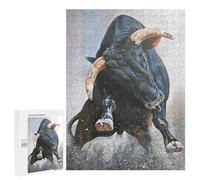 Jigsaw Puzzles 500 PCS for Teenagerss Angry Bull Jigsaw for Adults Hands-on Game Wall Art Challenging To Complete 500 PCS