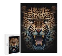 Jigsaw Puzzles 500 PCS for Teenagerss Angry Leopard Face Animal Jigsaws for Adults Relax Games Precision Cutting Deal As Gifts for The Whole Family 500 PCS