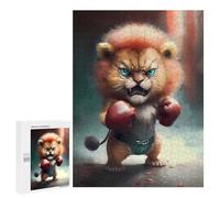 Jigsaw Puzzles 500 PCS for Teenagerss Angry Lion Cub Boxer Jigsaws for Adults Hands-on Game But Fun And Humorous Birthday Present, Gifts, 500 PCS