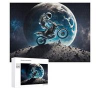 Jigsaw Puzzles 500 PCS for Teenagerss Astronaut on Motorcycle in Space Jigsaw Puzzle DIY Toys A Work of Art Deal As Gifts for The Whole Family 500 PCS