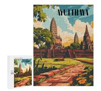 Jigsaw Puzzles 500 PCS for Teenagerss Ayutthaya Ruins Jigsaws for Adults Relax Games Precision Cutting Deal As Gifts for The Whole Family 500 PCS
