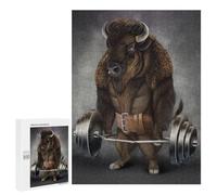 Jigsaw Puzzles 500 PCS for Teenagerss Bison Buffalo Workout Jigsaw for Adults DIY Toys Analysis And Logic Deal As Gifts for The Whole Family 500 PCS