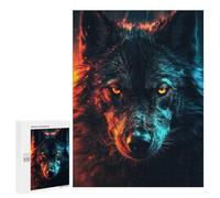 Jigsaw Puzzles 500 PCS for Teenagerss Black Wolf Unleashed Adult Jigsaw Puzzle Family Game A Work of Art Deal As Gifts for The Whole Family 500 PCS