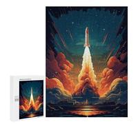 Jigsaw Puzzles 500 PCS for Teenagerss Blast Off Space Rocket Jigsaws for Adults Relax Games Precision Cutting Deal As Gifts for The Whole Family 500 PCS