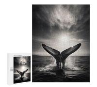 Jigsaw Puzzles 500 PCS for Teenagerss Breaching Whale Jigsaw for Adults DIY Toys But Fun And Humorous Educational Challenge 500 PCS