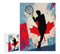 Jigsaw Puzzles 500 PCS for Teenagerss Canadian Tennis Player Silhouette Jigsaws for Adults Hands-on Game But Fun And Humorous Birthday Present, Gifts, 500 PCS