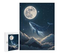 Jigsaw Puzzles 500 PCS for Teenagerss Celestial Whale in Starry Night Sky Jigsaws for Adults Toy Wall Decor Difficult Hard Challenging To Complete 500 PCS