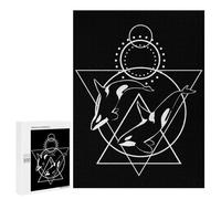 Jigsaw Puzzles 500 PCS for Teenagerss Circle with Whales Jigsaws for Adults Toy Wall Decor Difficult Hard Challenging To Complete 500 PCS