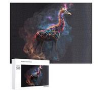 Jigsaw Puzzles 500 PCS for Teenagerss Colorful Giraffe in Abstract Art -1 Jigsaws for Adults Hands-on Game But Fun And Humorous Deal As Gifts for The Whole Family 500 PCS