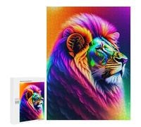 Jigsaw Puzzles 500 PCS for Teenagerss Colorful Lion Art Print Puzzles for Adults Fun Games Difficult Hard Challenging To Complete 500 PCS
