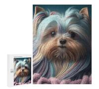 Jigsaw Puzzles 500 PCS for Teenagerss Colorful Yorkshire Terrier Portrait Jigsaw for Adults Hands-on Game But Fun And Humorous for Birthday, Chrismas 500 PCS