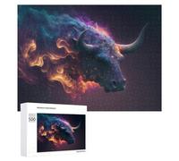 Jigsaw Puzzles 500 PCS for Teenagerss Cosmic Bull A Celestial Fusion Jigsaws for Adults Hands-on Game But Fun And Humorous Deal As Gifts for The Whole Family 500 PCS