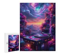 Jigsaw Puzzles 500 PCS for Teenagerss Cosmic Turntable Vinyl Record Player Jigsaws for Adults Relax Games Precision Cutting Deal As Gifts for The Whole Family 500 PCS