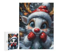 Jigsaw Puzzles 500 PCS for Teenagerss Cute Christmas Reindeer Funny Jigsaws for Adults Hands-on Game But Fun And Humorous Birthday Present, Gifts, 500 PCS