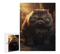 Jigsaw Puzzles 500 PCS for Teenagerss Dark Evil Funny Fat Cat Jigsaw for Adults DIY Toys Analysis And Logic Deal As Gifts for The Whole Family 500 PCS